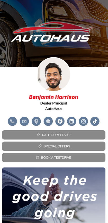 AutoHaus, an example TrustKard profile